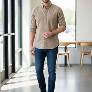 Sonoma Beige Button-Up Shirt